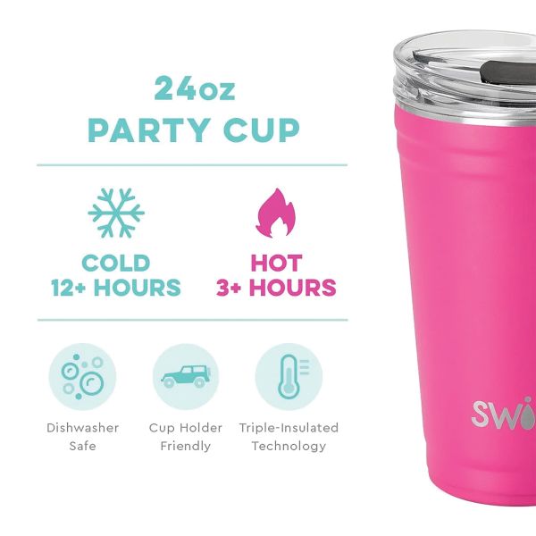 Swig Life 24-Ounce Party Cup - Hot Pink